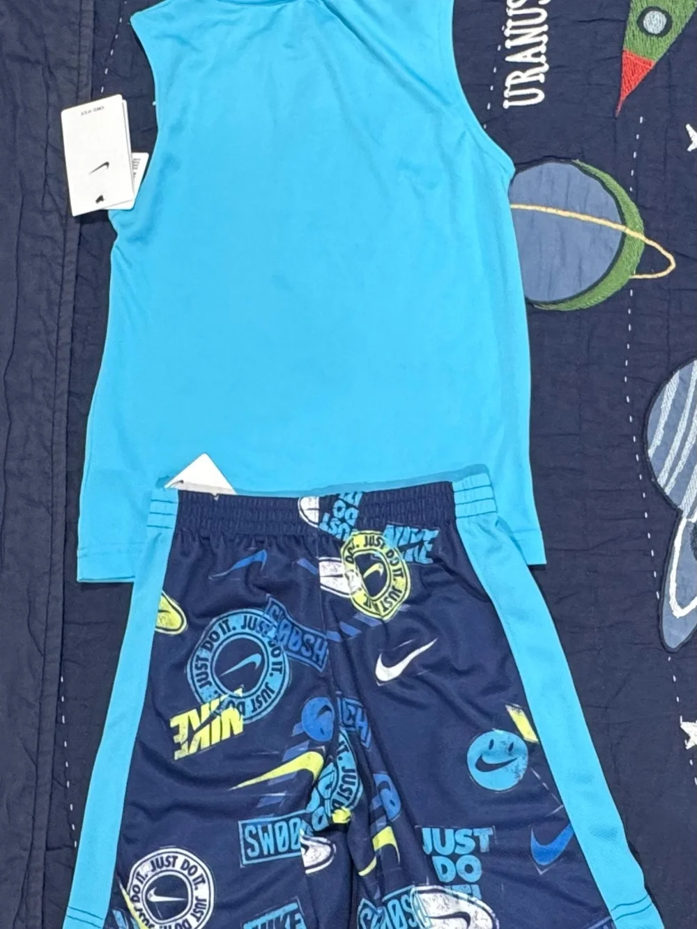 Nike Boys' Blue and Navy 'Just Do It' Tank & Shorts Set